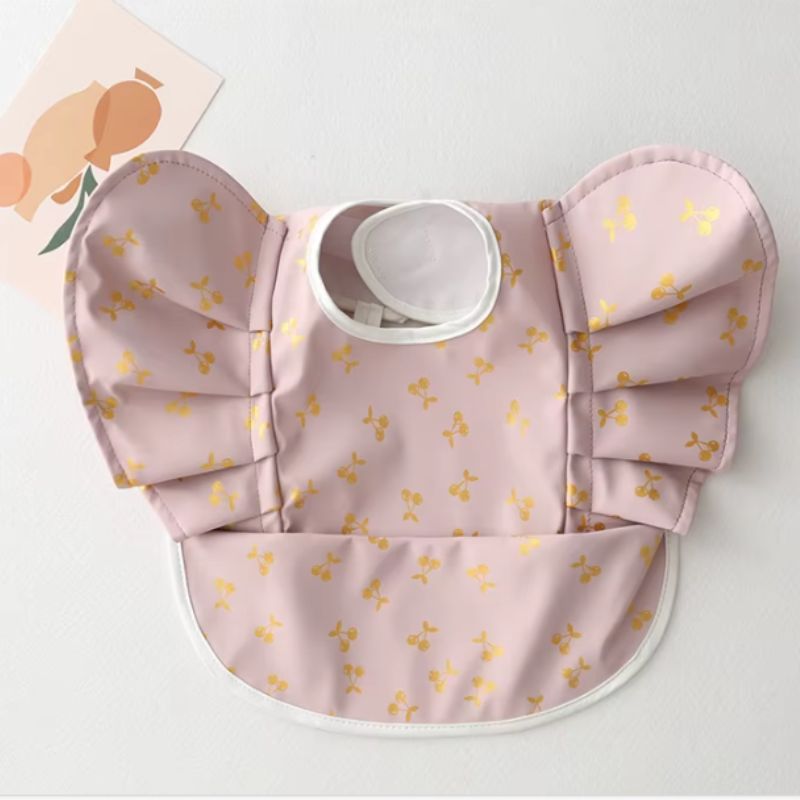 Bavoir-Bebe-Fille-rose-cerisier