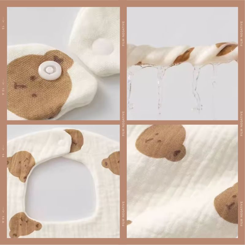 Bavoir Bébé | CotonNuage™ Lot de 4 Bavoirs