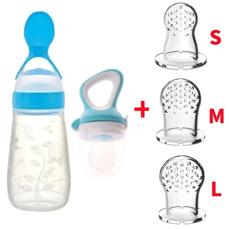 GRIGNOTEUSE BÉBÉ | BellyBoo™ Lot 1 Biberon + 1 Grignoteuse + 1 x (3 Tailles de tétines)