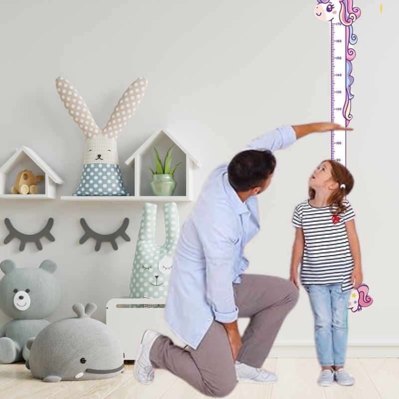 Toise-enfant-licorne-pere-et-fille-trois
