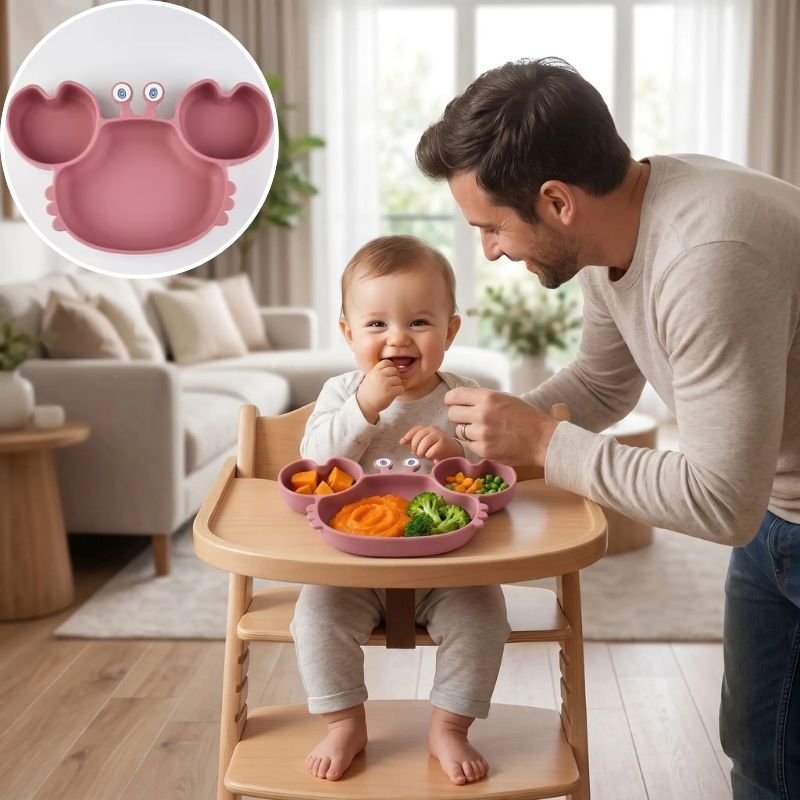 Assiette Bebe Craby rose