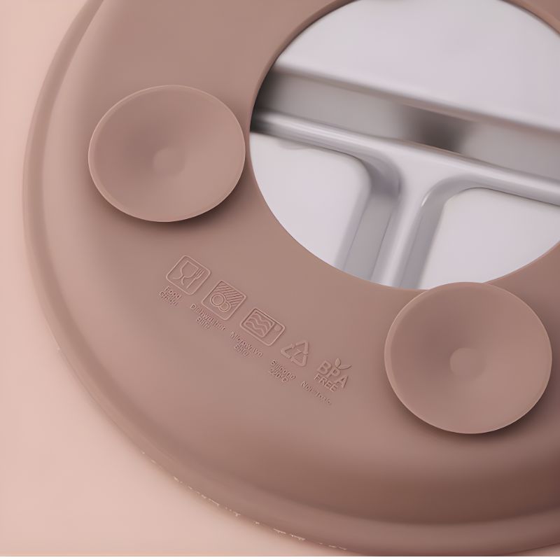 Assiette bébé ventouse inox ventouse details