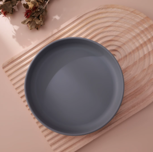 assiette bebe roundyplate variante grise