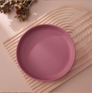 assiette bebe roundyplate variante rose mauve