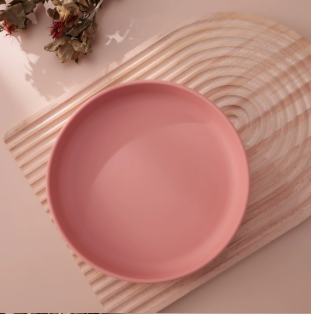 assiette bebe roundyplate variante rose
