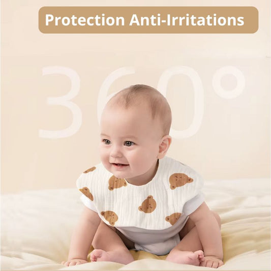 Bavoir Bébé | CotonNuage™ Lot de 4 Bavoirs