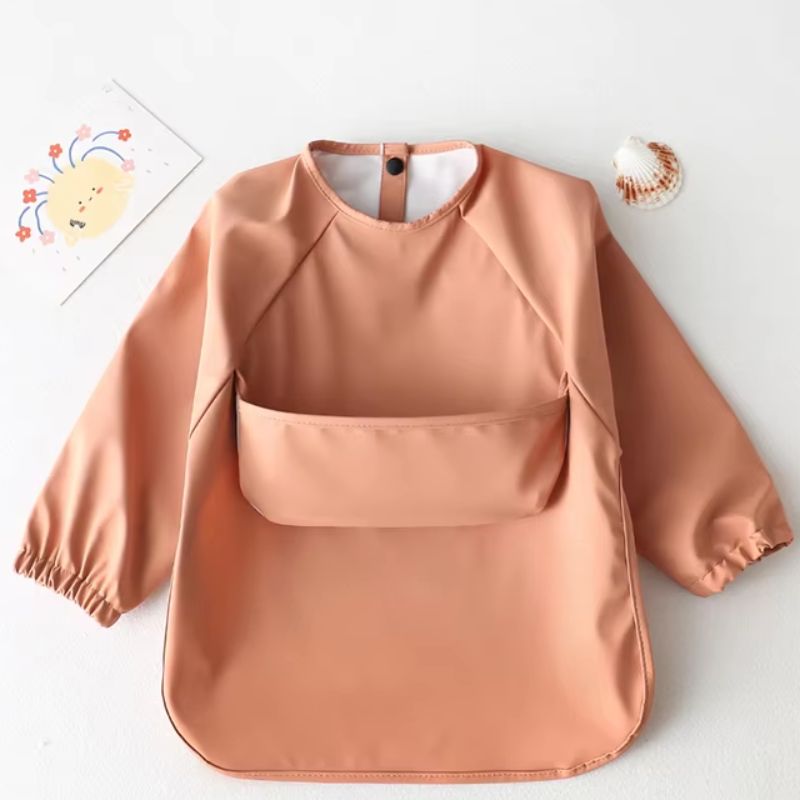 Bavoir-bebe-impermeable-variante-saumon-uni