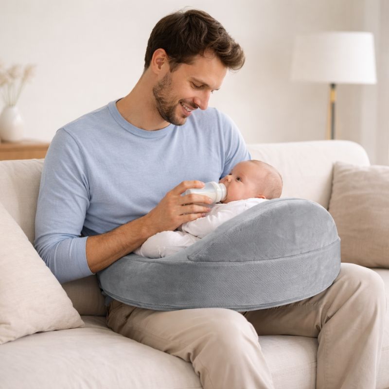 coussin allaitement mémoria avec papa