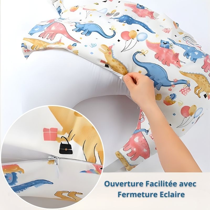 Coussin d'allaitement fermeture éclaire