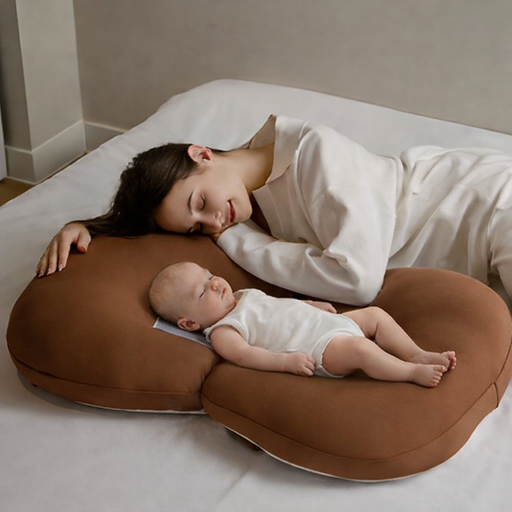 Coussin d allaitement doucilia maman dort avec bébé