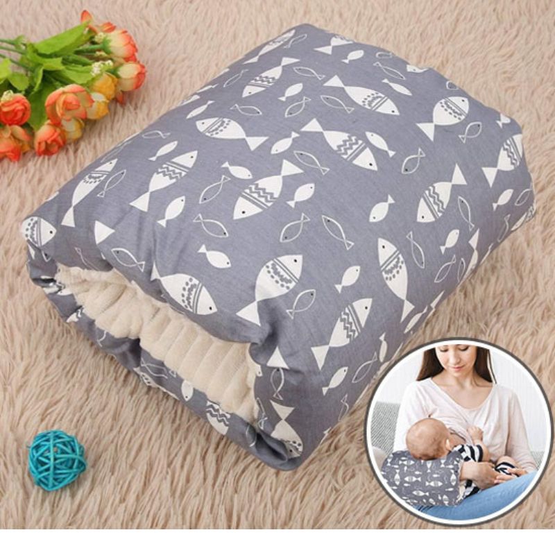 Coussin d'allaitement poisson gris