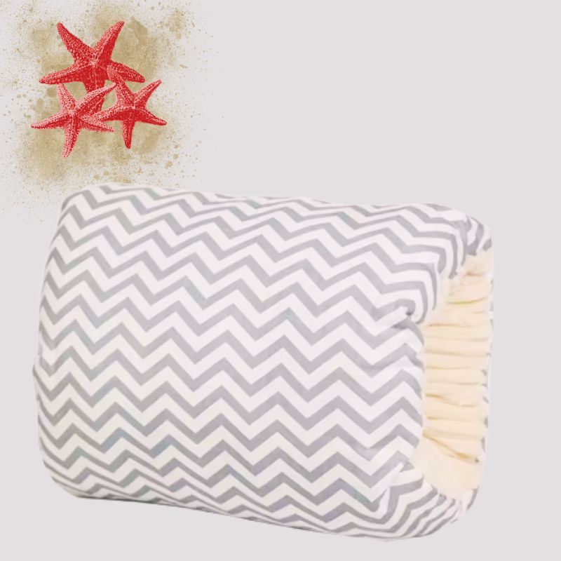 Coussin d'allaitement vagues blanche et grises