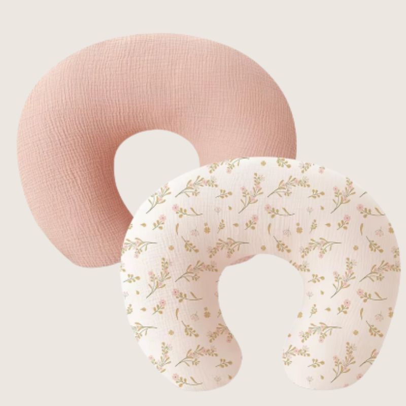 housse coussin allaitement variante rose plante