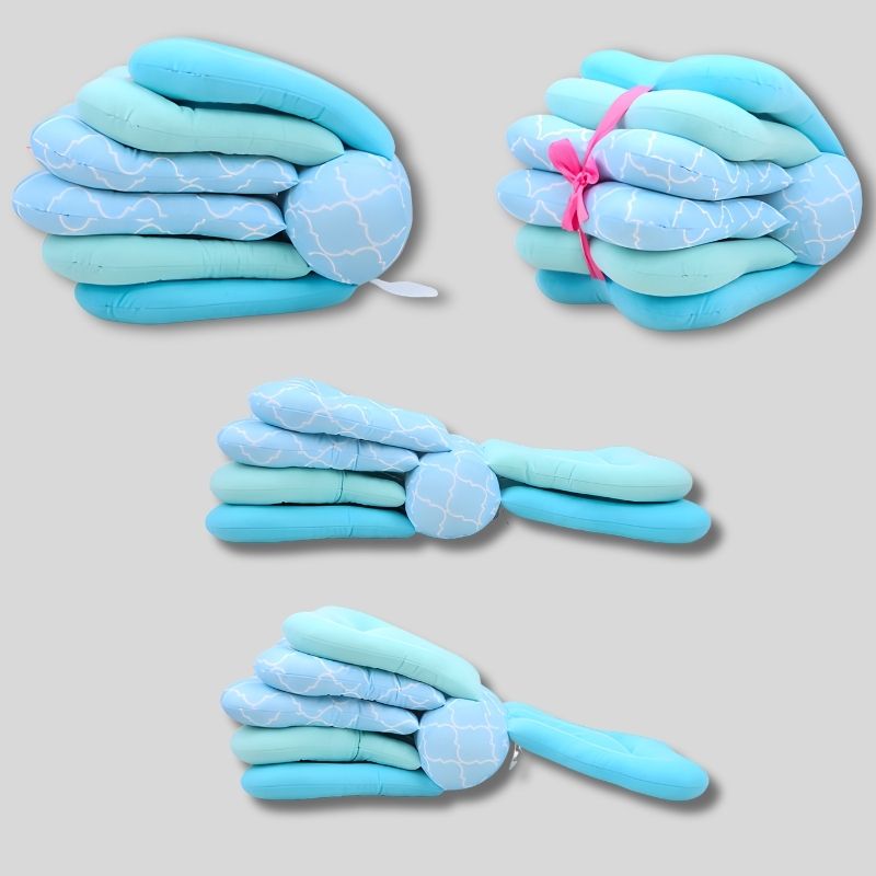 oreiller d'allaitement feuillora variante bleue