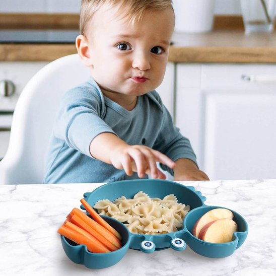 Assiette bebe crabe bleu garçon