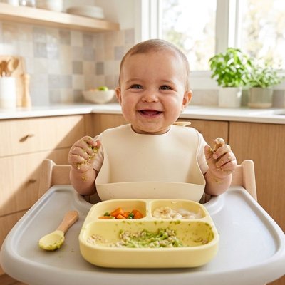 Assiette bébé ventouse sourit