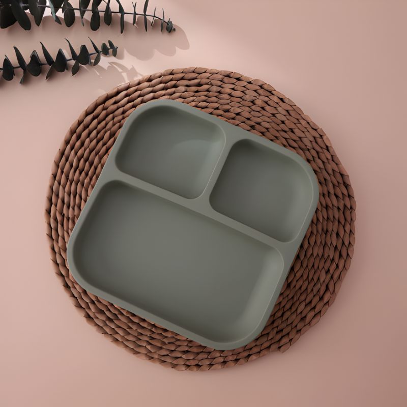 assiette bébé ventouse variante vert