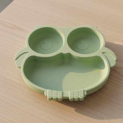 Assiette bebe ventouse variante verte