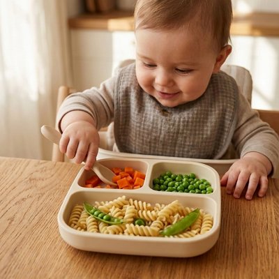 Assiette bébé ventouse vue de face